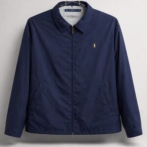 Authentic Polo Ralph Lauren Windbreaker Jacket Navy 3XLT Big Tall Full Zip